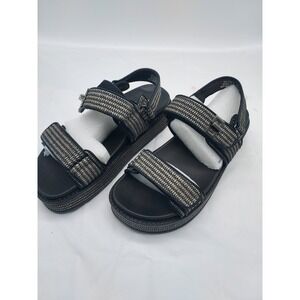 Hey Girl Corkys Platform Sandals Houndstooth Straps Size 8 Black Casual